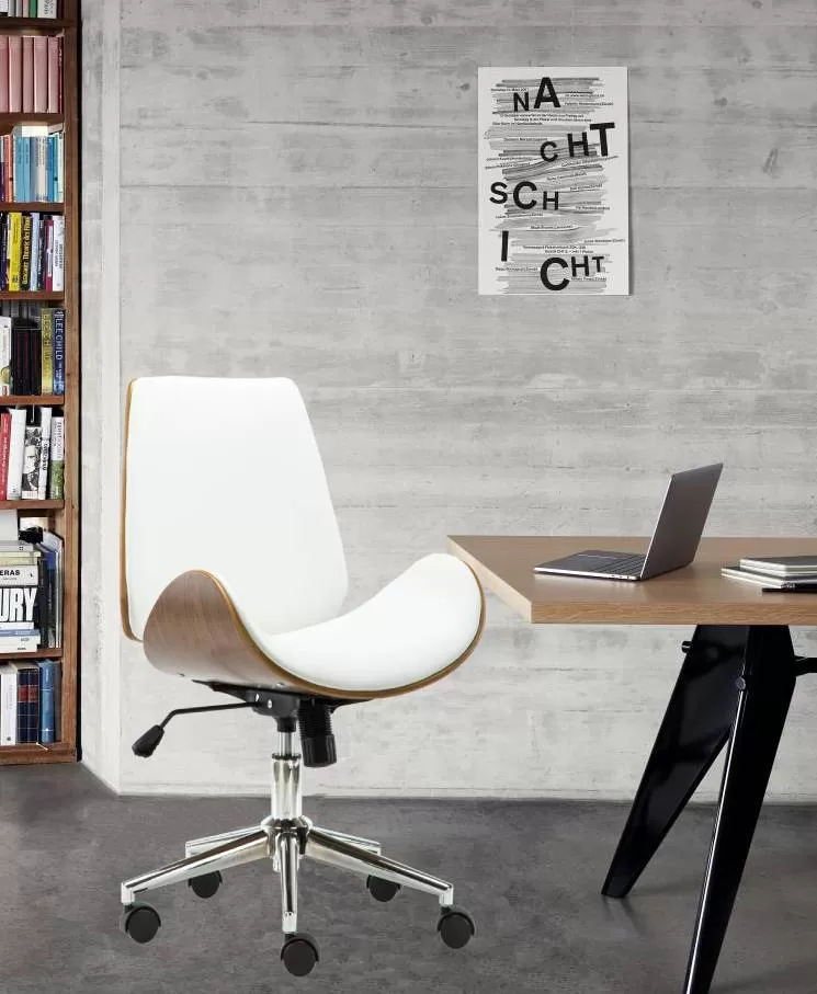 Scaun de birou directorial US114 Apolo, alb, 51x58x86-98 cm
