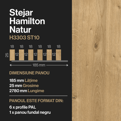 Panou riflat PAL Stejar Hamilton Natur H3303,  275 cmH